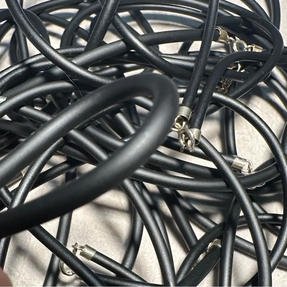 24” Black Cord Necklace - Unisex | 925 Silver Clasp Minimalist Great for Men